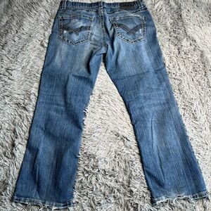 TK Axel Jeans Mens 34 Vintage Bootcut Distressed Whiskered